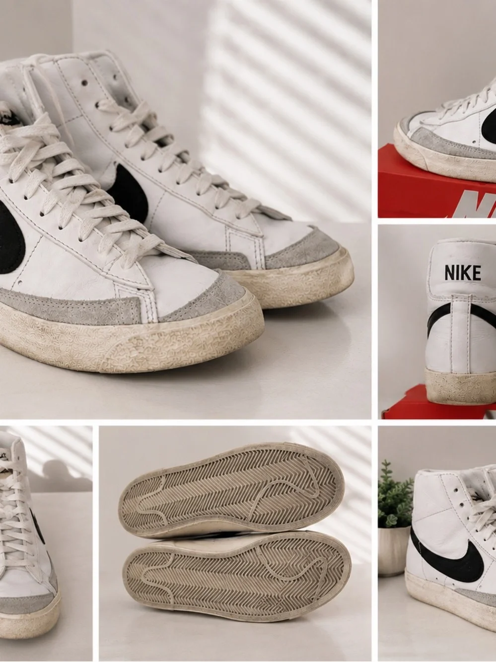 Nike Men's White & Black High-Top Sneakers — Retro Swoosh